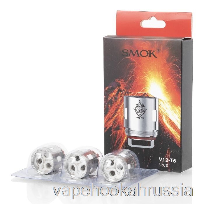 Сменные катушки Vape Russia Smok Tfv12 и шестиместная катушка Rba 0,17 Ом V12-t6 (упаковка из 3 шт.)